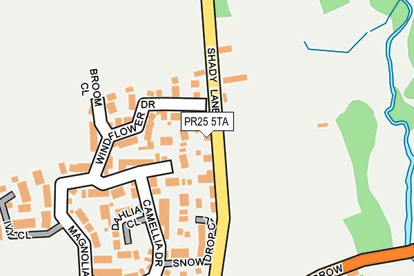 PR25 5TA map - OS OpenMap – Local (Ordnance Survey)