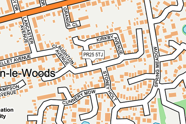 PR25 5TJ map - OS OpenMap – Local (Ordnance Survey)
