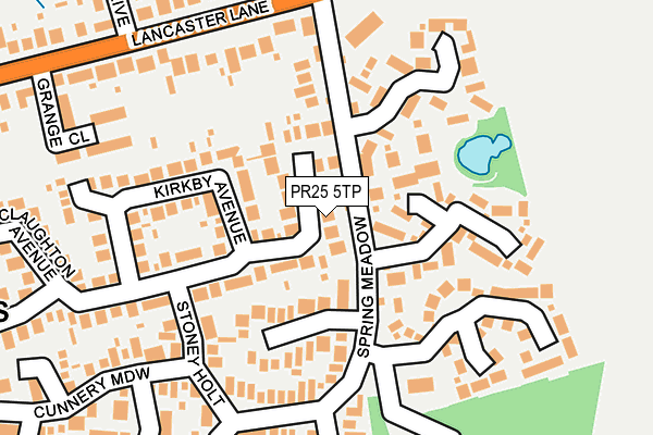 PR25 5TP map - OS OpenMap – Local (Ordnance Survey)