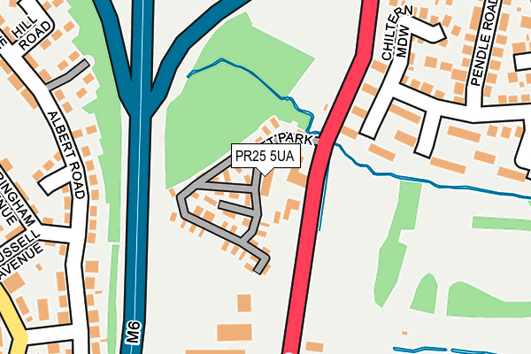 PR25 5UA map - OS OpenMap – Local (Ordnance Survey)