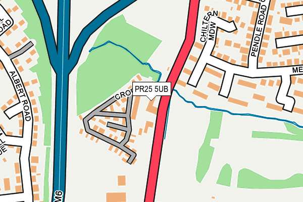 PR25 5UB map - OS OpenMap – Local (Ordnance Survey)