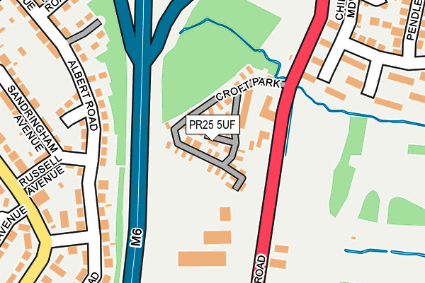 PR25 5UF map - OS OpenMap – Local (Ordnance Survey)