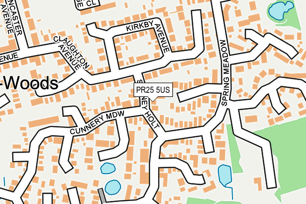 PR25 5US map - OS OpenMap – Local (Ordnance Survey)