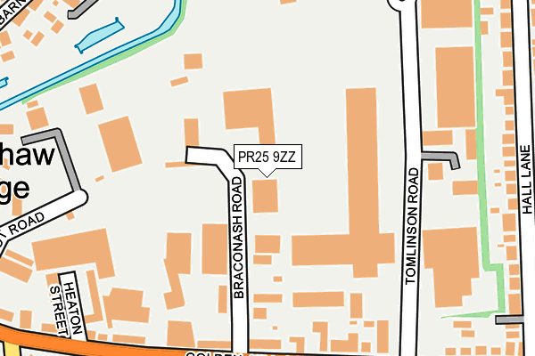 PR25 9ZZ map - OS OpenMap – Local (Ordnance Survey)