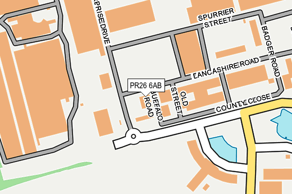 PR26 6AB map - OS OpenMap – Local (Ordnance Survey)