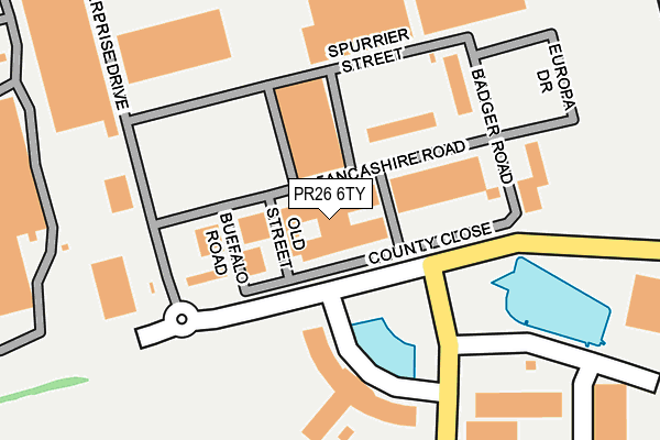 PR26 6TY map - OS OpenMap – Local (Ordnance Survey)