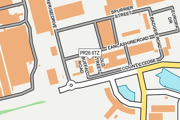 PR26 6TZ map - OS OpenMap – Local (Ordnance Survey)