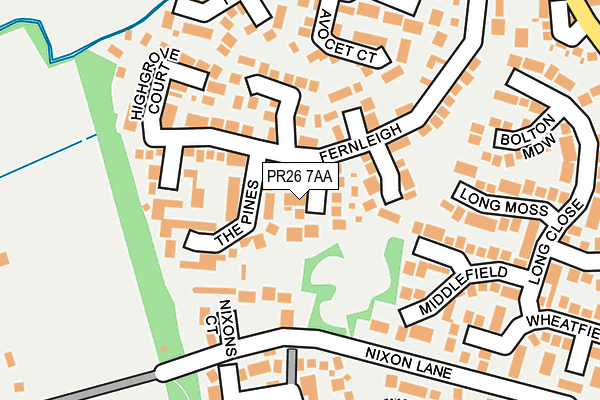 PR26 7AA map - OS OpenMap – Local (Ordnance Survey)