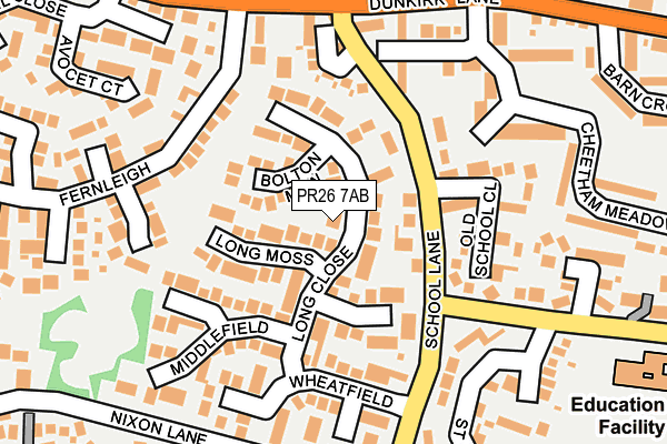 PR26 7AB map - OS OpenMap – Local (Ordnance Survey)