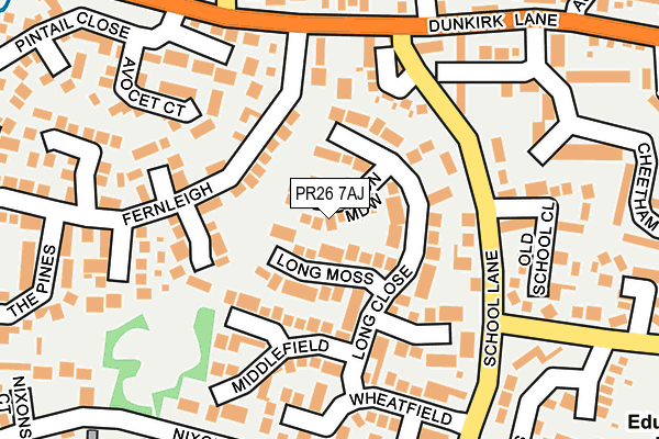 PR26 7AJ map - OS OpenMap – Local (Ordnance Survey)