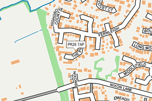 PR26 7AP map - OS OpenMap – Local (Ordnance Survey)