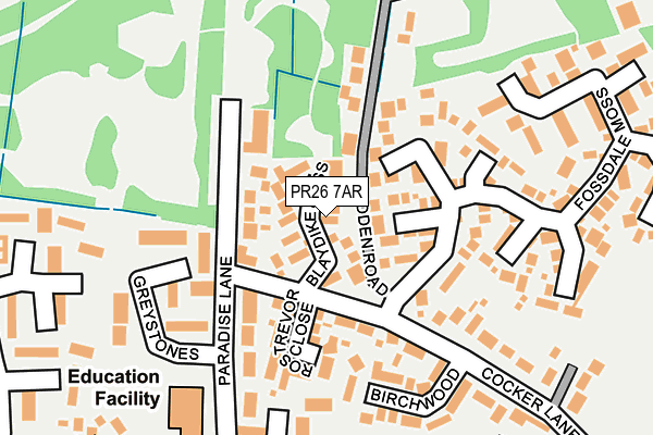 PR26 7AR map - OS OpenMap – Local (Ordnance Survey)