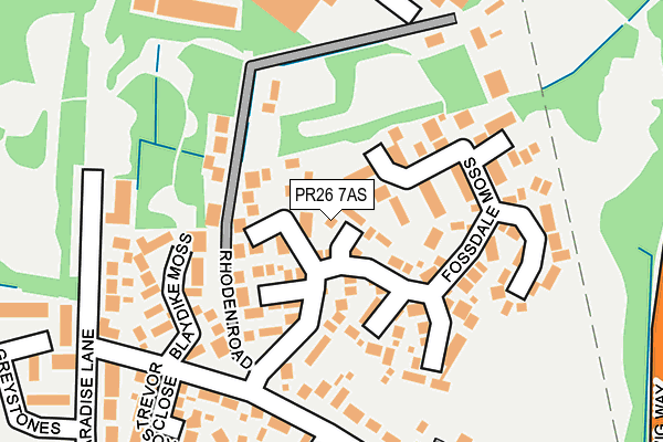 PR26 7AS map - OS OpenMap – Local (Ordnance Survey)