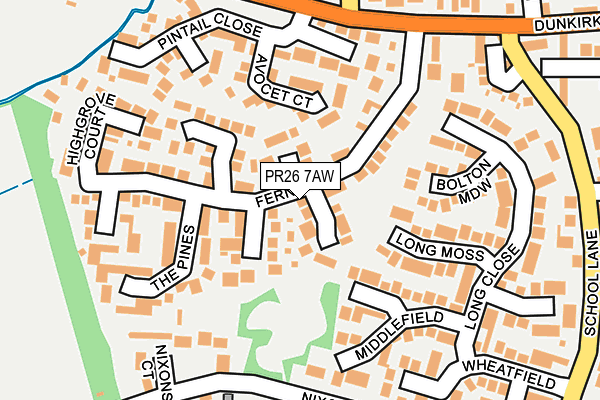 PR26 7AW map - OS OpenMap – Local (Ordnance Survey)