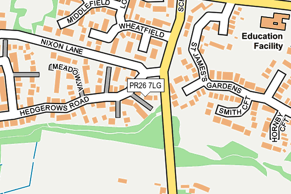 PR26 7LG map - OS OpenMap – Local (Ordnance Survey)