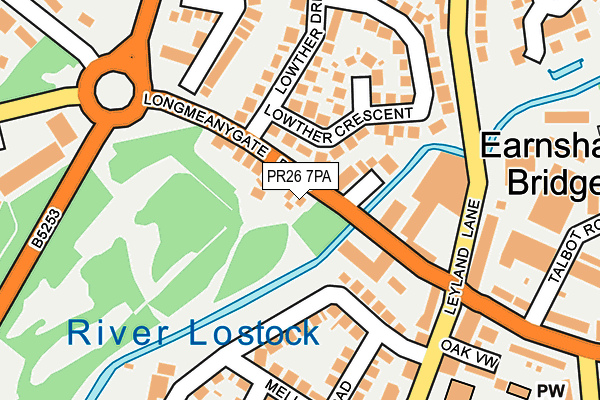 PR26 7PA map - OS OpenMap – Local (Ordnance Survey)