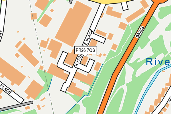 PR26 7QS map - OS OpenMap – Local (Ordnance Survey)
