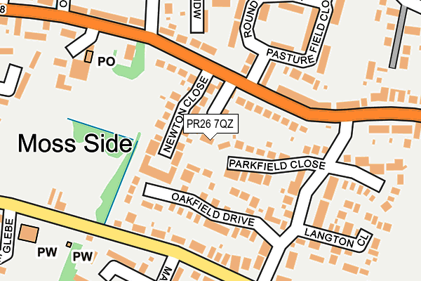 PR26 7QZ map - OS OpenMap – Local (Ordnance Survey)