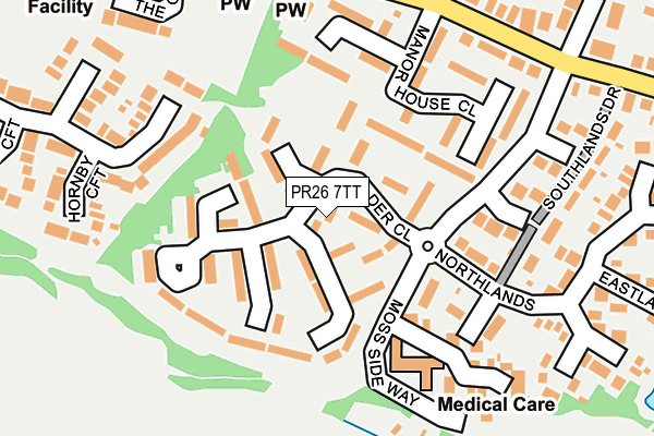 PR26 7TT map - OS OpenMap – Local (Ordnance Survey)