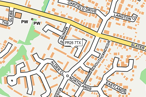 PR26 7TX map - OS OpenMap – Local (Ordnance Survey)