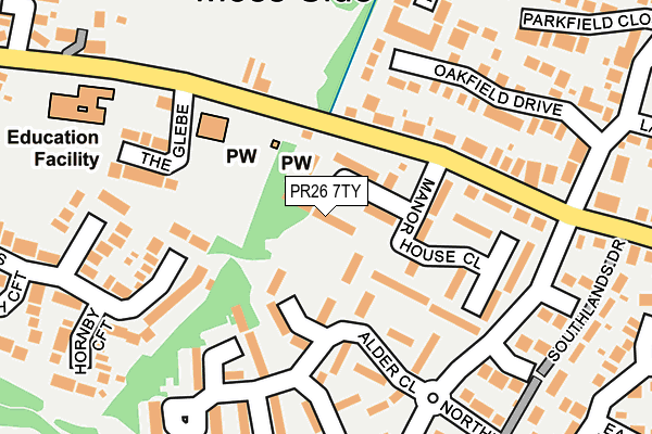 PR26 7TY map - OS OpenMap – Local (Ordnance Survey)