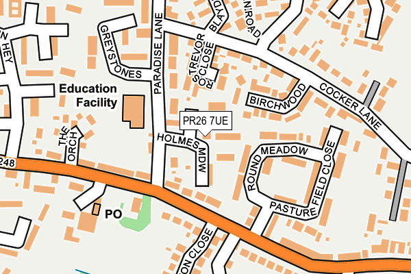PR26 7UE map - OS OpenMap – Local (Ordnance Survey)