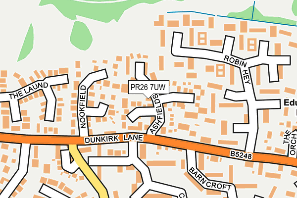 PR26 7UW map - OS OpenMap – Local (Ordnance Survey)