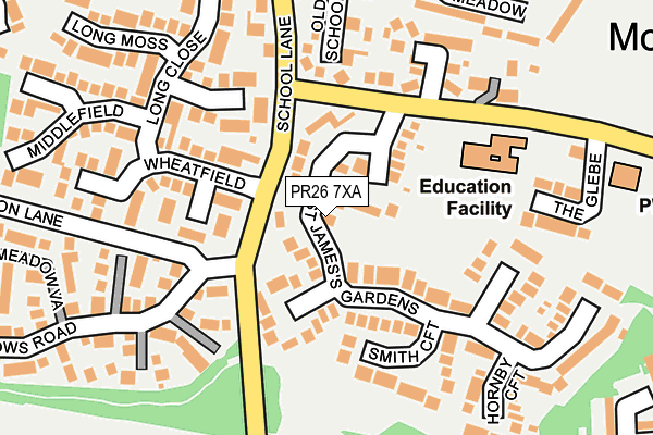 PR26 7XA map - OS OpenMap – Local (Ordnance Survey)