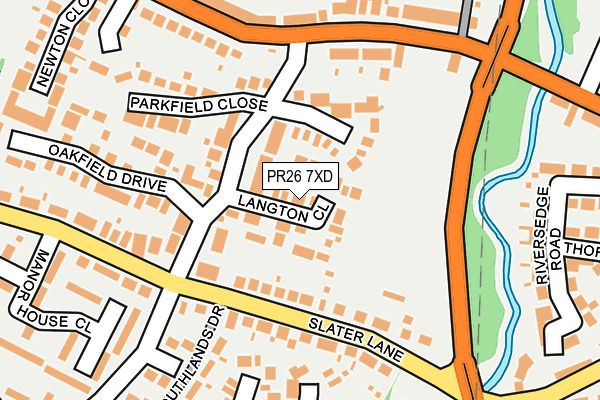PR26 7XD map - OS OpenMap – Local (Ordnance Survey)