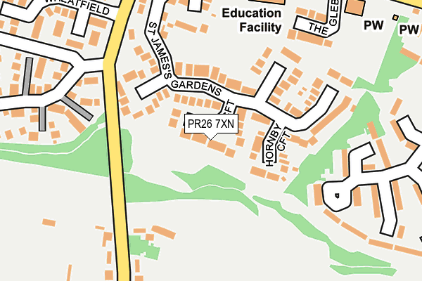 PR26 7XN map - OS OpenMap – Local (Ordnance Survey)