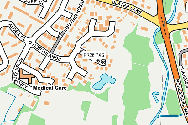 PR26 7XS map - OS OpenMap – Local (Ordnance Survey)