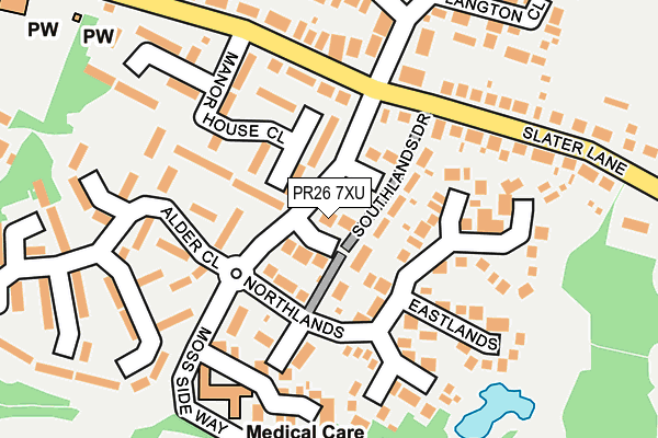 PR26 7XU map - OS OpenMap – Local (Ordnance Survey)