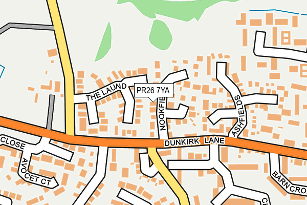 PR26 7YA map - OS OpenMap – Local (Ordnance Survey)