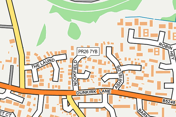 PR26 7YB map - OS OpenMap – Local (Ordnance Survey)