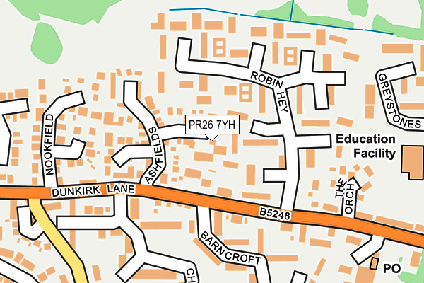 PR26 7YH map - OS OpenMap – Local (Ordnance Survey)