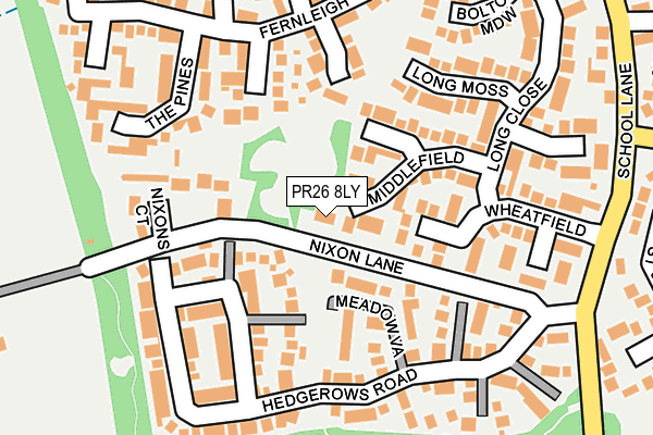 PR26 8LY map - OS OpenMap – Local (Ordnance Survey)