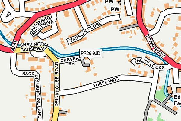 PR26 9JD map - OS OpenMap – Local (Ordnance Survey)