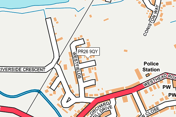 PR26 9QY map - OS OpenMap – Local (Ordnance Survey)