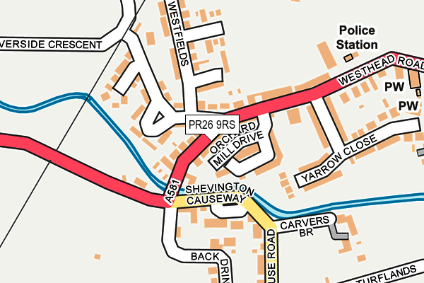 PR26 9RS map - OS OpenMap – Local (Ordnance Survey)