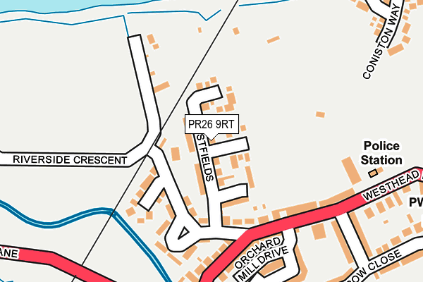 PR26 9RT map - OS OpenMap – Local (Ordnance Survey)