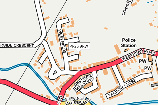 PR26 9RW map - OS OpenMap – Local (Ordnance Survey)