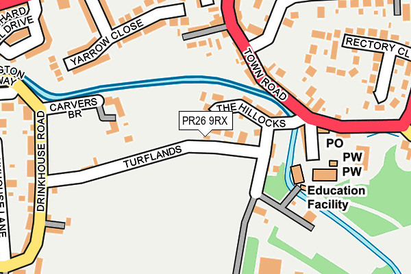 PR26 9RX map - OS OpenMap – Local (Ordnance Survey)