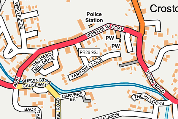 PR26 9SJ map - OS OpenMap – Local (Ordnance Survey)