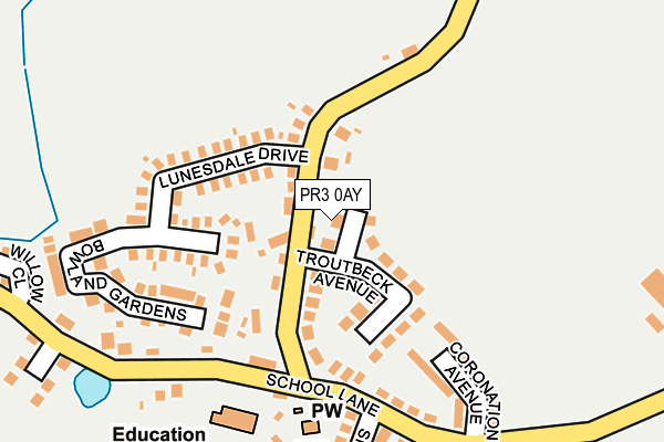 PR3 0AY map - OS OpenMap – Local (Ordnance Survey)