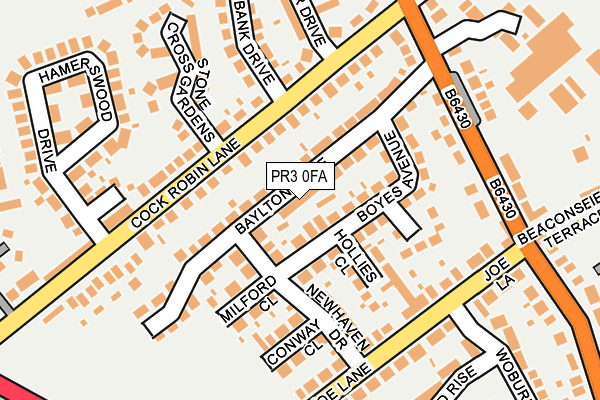 PR3 0FA map - OS OpenMap – Local (Ordnance Survey)