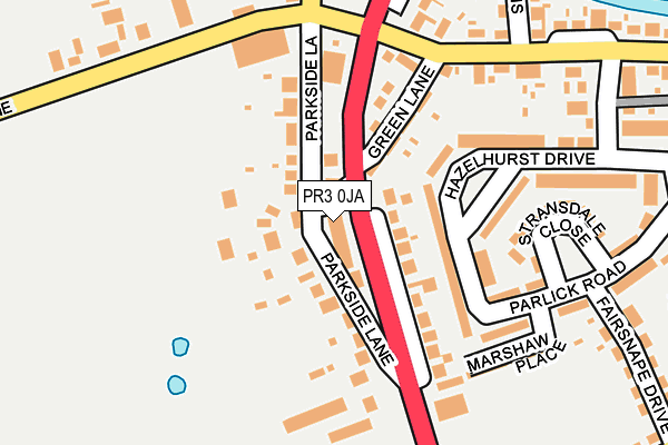 PR3 0JA map - OS OpenMap – Local (Ordnance Survey)