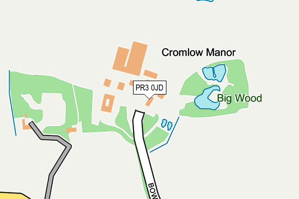 Map of THE BOWERS RETREAT LTD at local scale