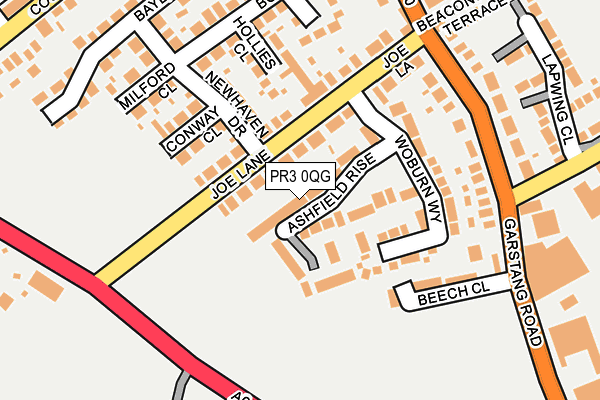 PR3 0QG map - OS OpenMap – Local (Ordnance Survey)