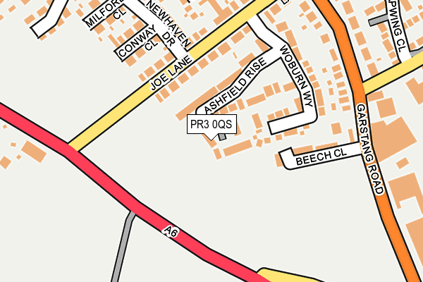 PR3 0QS map - OS OpenMap – Local (Ordnance Survey)