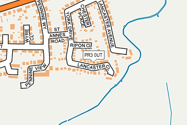 PR3 0UT map - OS OpenMap – Local (Ordnance Survey)